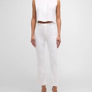 MOTHER The Hustler Ankle Fray White Women's Jeans Size 26 NWT